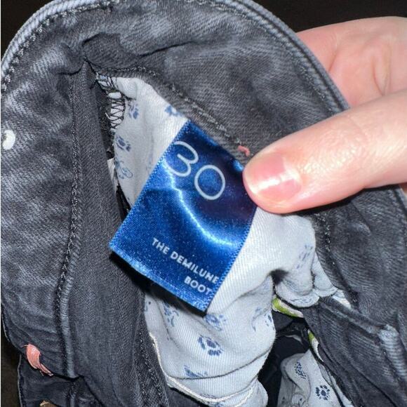 Pilcro x Anthropologie The Demilune Bootcut High Rise Jeans Faded Black Size 30 - Picture 5 of 7